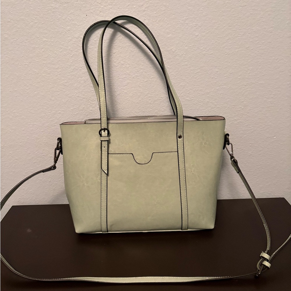 Mint Green Leather MDBM Tote